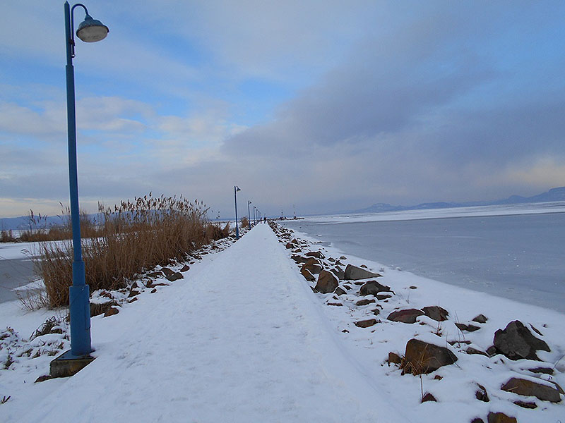 Balatonmáriai móló télen Téli Balaton Balatonmárián
